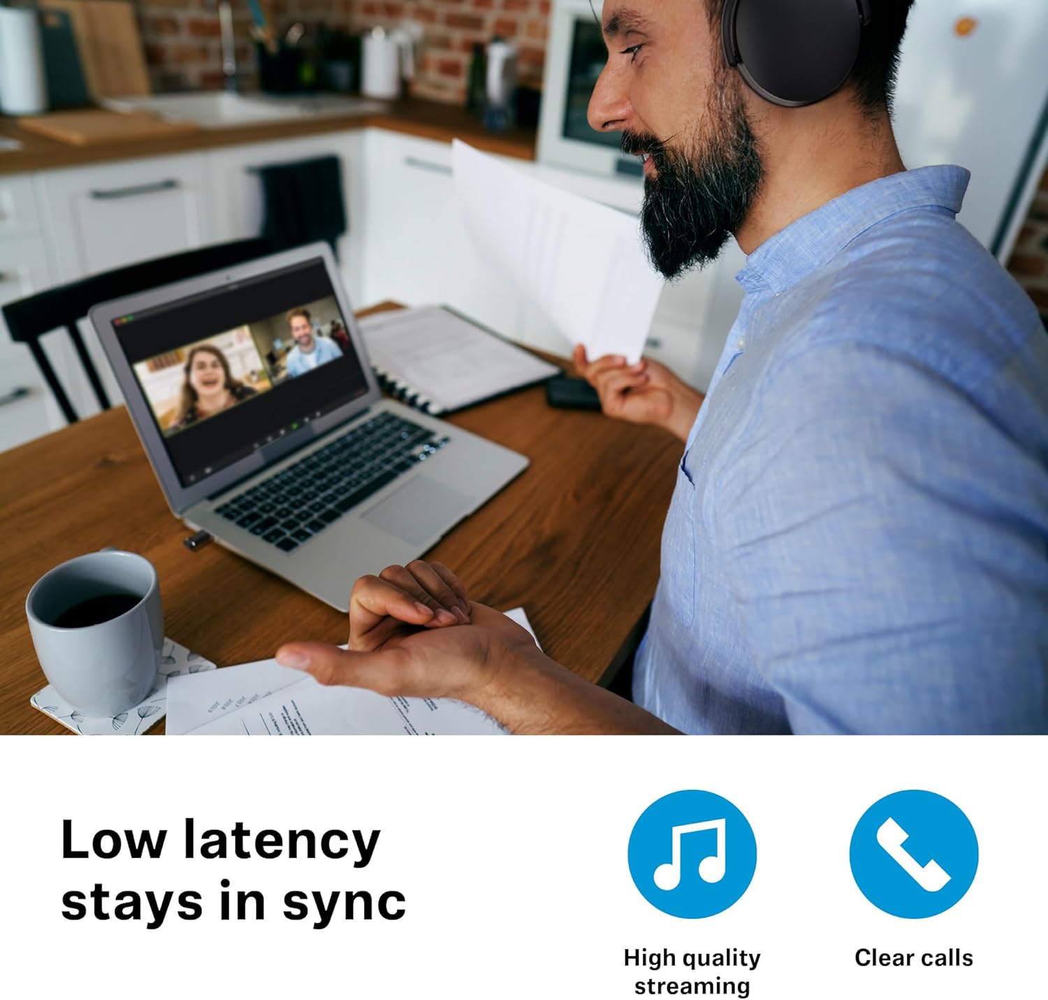Sennheiser ACCENTUM Edición Especial - ACCENTUM Auriculares Bluetooth BTD 600 - Duración de la batería de 50 Horas, tecnología híbrida ANC, dongle con Adaptador USB-A/USB-C - Negro/Cobre - 6