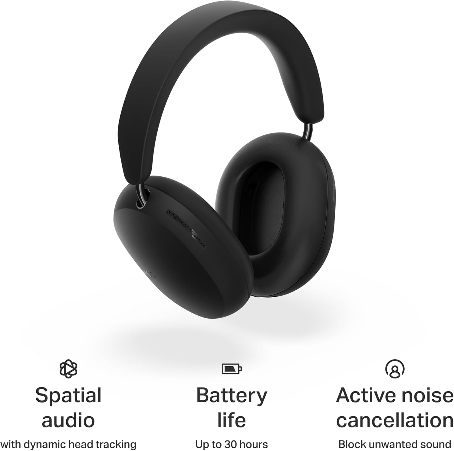 Sonos Ace - Auriculares inalámbricos Bluetooth con cancelación Activa de Ruido - hasta 30 Horas de autonomía - Audio Espacial con Seguimiento dinámico de la Cabeza - Negro - 2