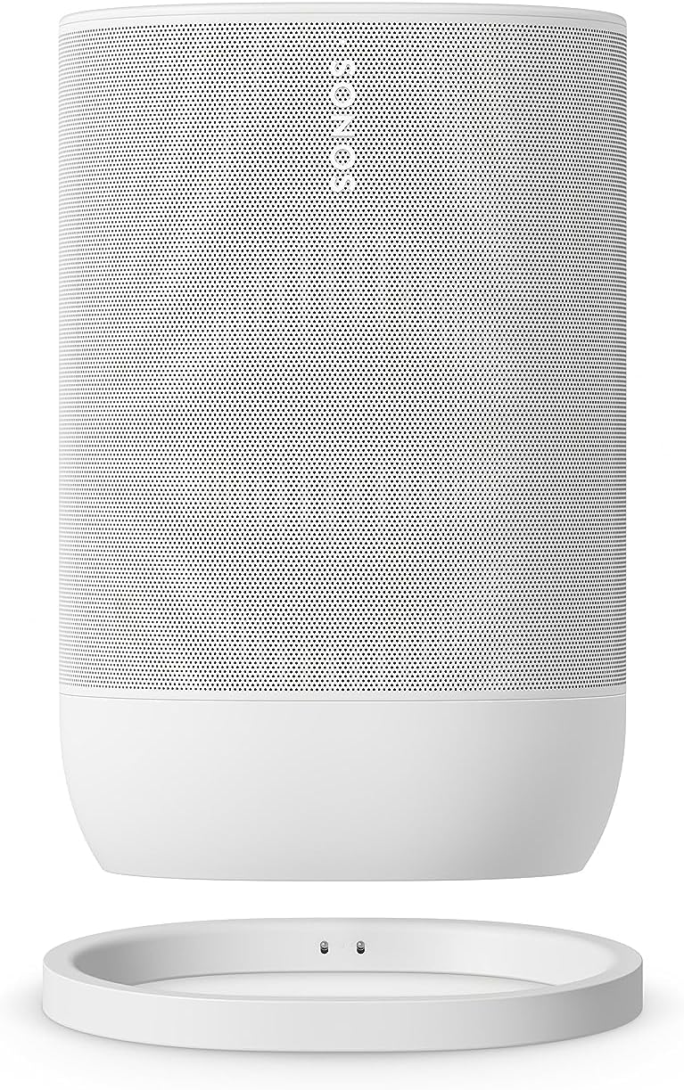 Sonos Move 2 | Altavoz inalámbrico portátil con Wi-Fi, Bluetooth, Compatible con Amazon Alexa, 24 Horas de reproducción y Base de Carga inalámbrica - Blanco - 2