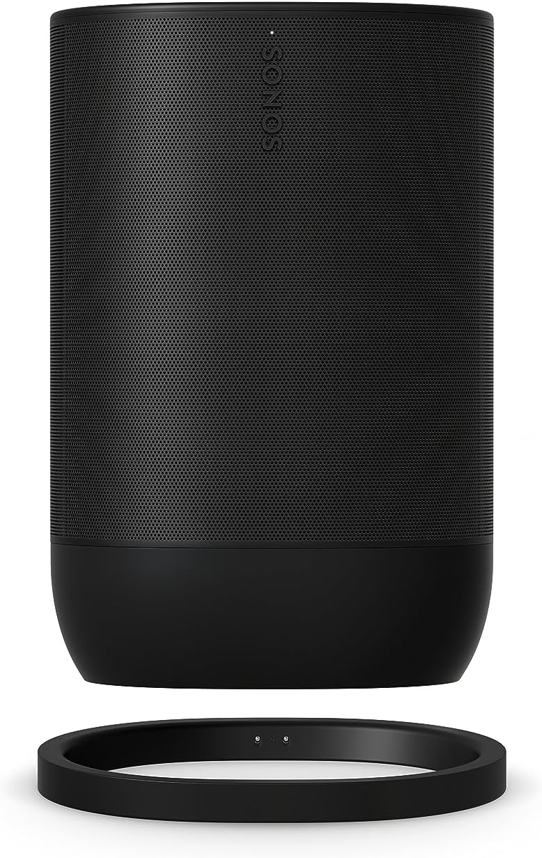 Sonos Move 2 | Altavoz inalámbrico portátil con Wi-Fi, Bluetooth, Compatible con Amazon Alexa, 24 Horas de reproducción y Base de Carga inalámbrica - Negro - 2
