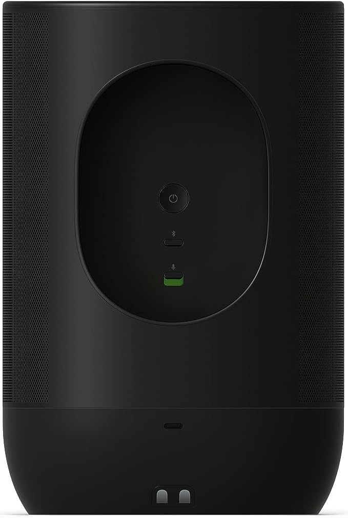 Sonos Move 2 | Altavoz inalámbrico portátil con Wi-Fi, Bluetooth, Compatible con Amazon Alexa, 24 Horas de reproducción y Base de Carga inalámbrica - Negro - 3