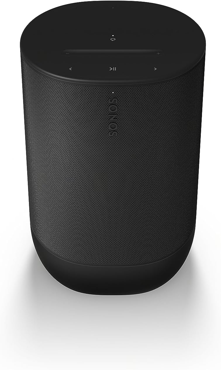 Sonos Move 2 | Altavoz inalámbrico portátil con Wi-Fi, Bluetooth, Compatible con Amazon Alexa, 24 Horas de reproducción y Base de Carga inalámbrica - Negro - 1