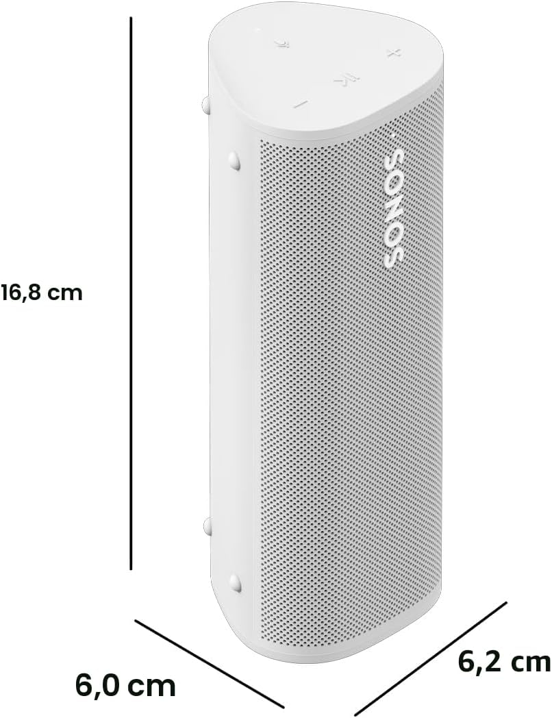 Sonos Roam 2 | Altavoz portátil Impermeable y Ligero con Bluetooth, Wi-Fi, 10 Horas de autonomía, Control por Voz y Uso Tanto en Interior como Exterior - Blanco - 6