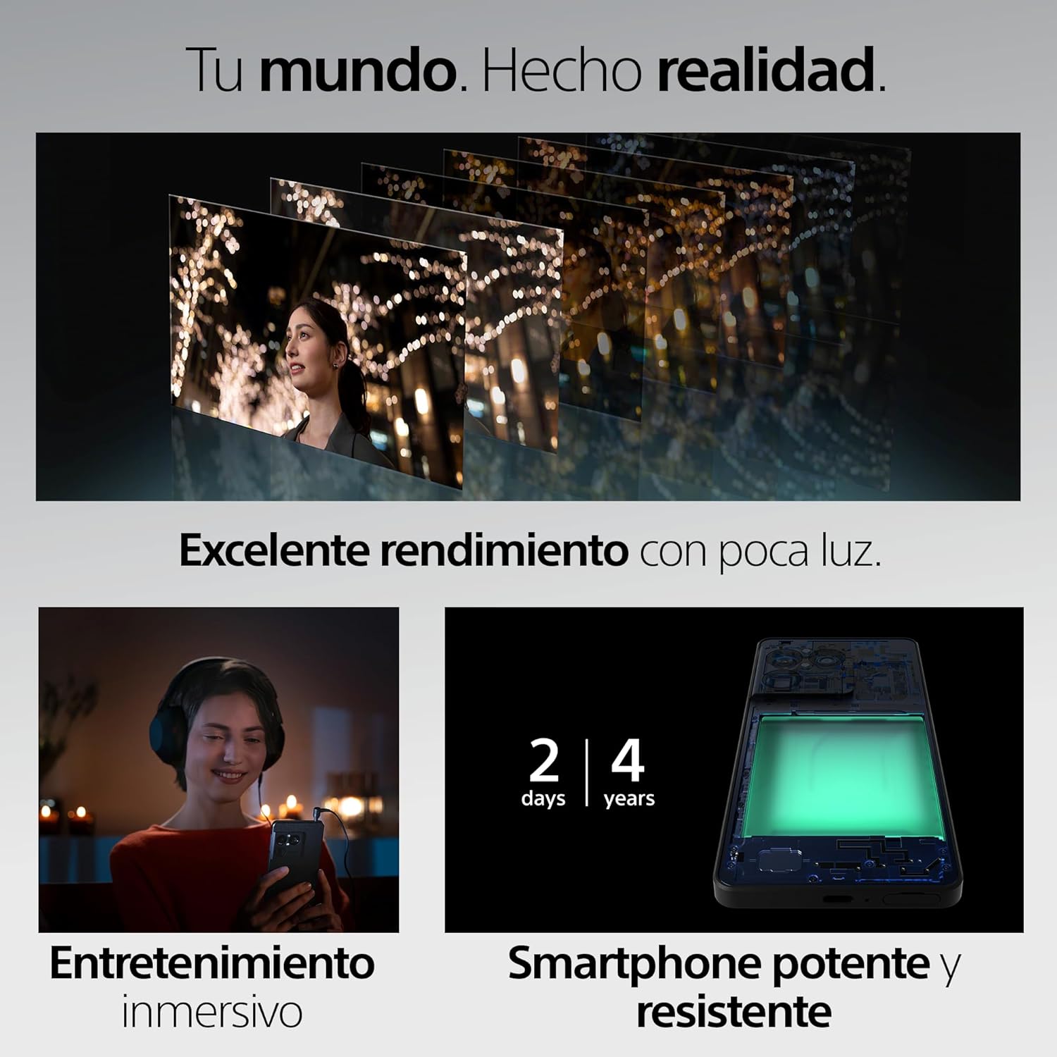 Sony Xperia 1 VIII - Pantalla OLED HDR FHD+ de 6,5" 19,5:9 120Hz, Triple cámara con Nuevo teleobjetivo, Xperia AI, Batería 2 días, Audio 3,5 mm, Dual SIM, Plata Iolita - 5