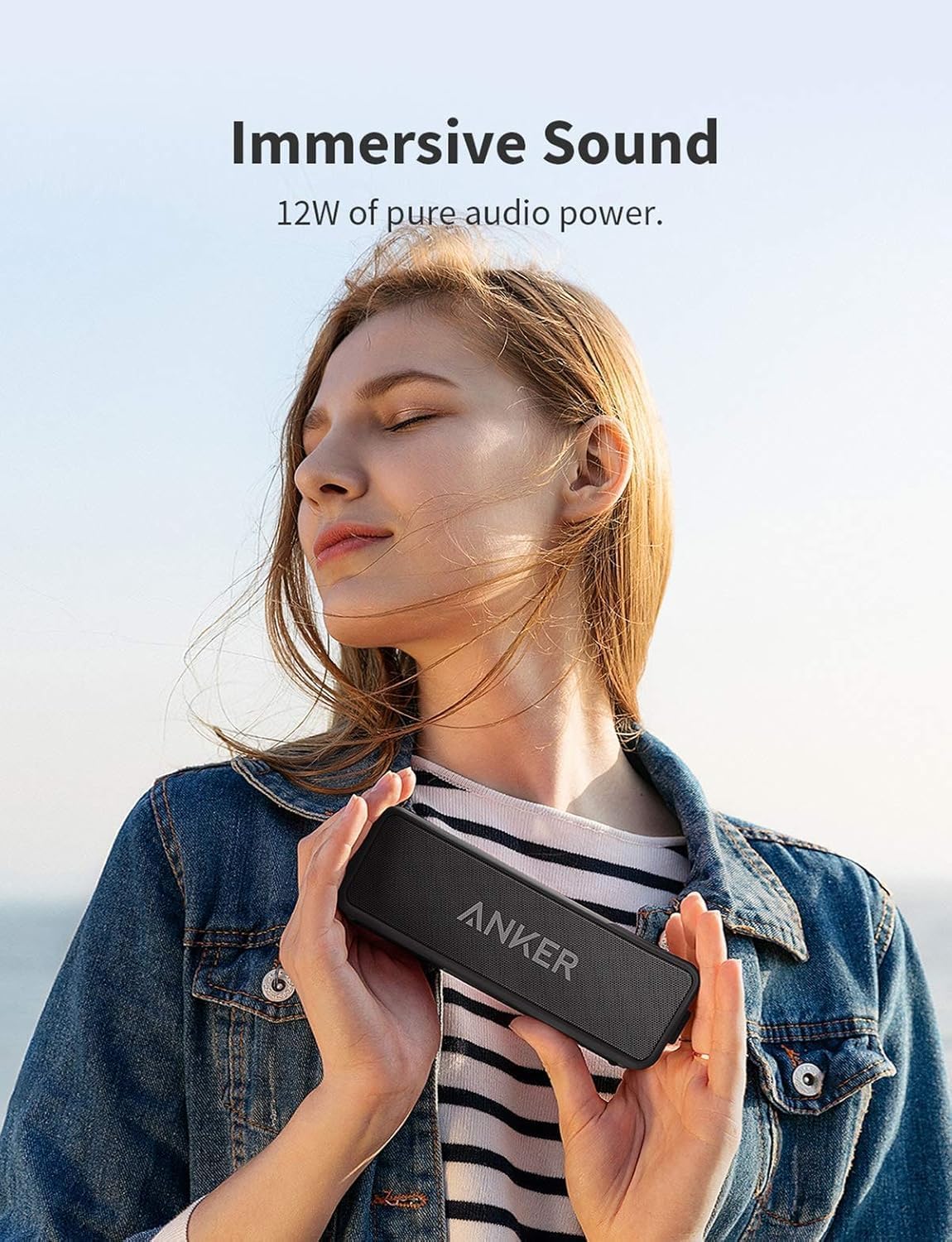 Soundcore Anker 2 Altavoz Bluetooth Portátil con Sonido Estéreo de 12 W, BassUp, IPX7 Resistente al Agua, 24 Horas Reproducción, Emparejamiento Estéreo Inalámbrico, para hogar, Exterior y Viaje - 3