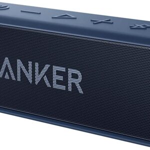 Soundcore Anker 2 Altavoz Bluetooth Portátil con Sonido Estéreo de 12 W, BassUp, IPX7 Resistente al Agua, 24 Horas Reproducción, Emparejamiento Estéreo Inalámbrico, para hogar, Exterior y Viaje
