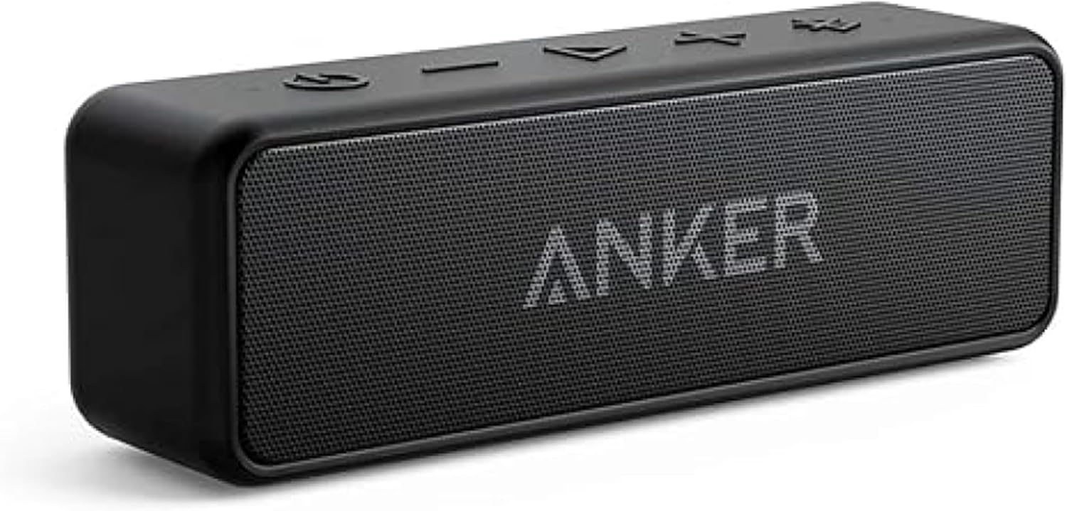 Soundcore Anker 2 Altavoz Bluetooth Portátil con Sonido Estéreo de 12 W, BassUp, IPX7 Resistente al Agua, 24 Horas Reproducción, Emparejamiento Estéreo Inalámbrico, para hogar, Exterior y Viaje - 1