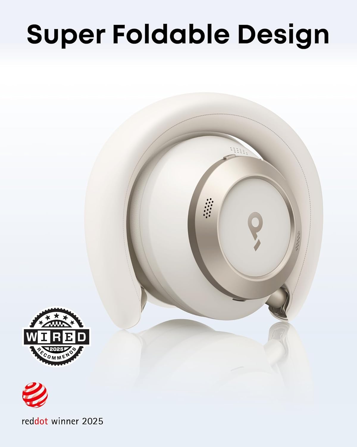 Soundcore Space One Pro de Anker, Auriculares con Cancelación de Ruido Activa Adaptativa con 6 Micrófonos, Diseño Muy Plegable, Audio sin Pérdidas 60H, Carga Ultrarrápida, Inalámbrico Hi-Res con LDAC - 2