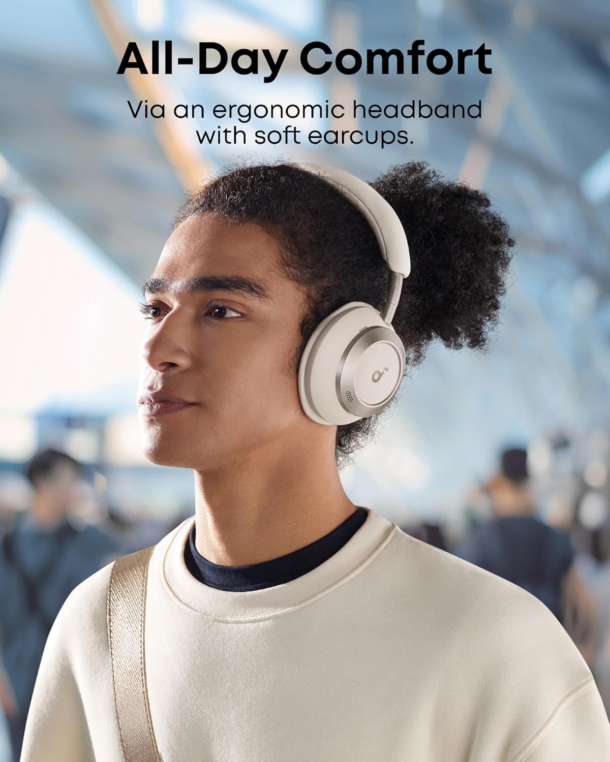 Soundcore Space One Pro de Anker, Auriculares con Cancelación de Ruido Activa Adaptativa con 6 Micrófonos, Diseño Muy Plegable, Audio sin Pérdidas 60H, Carga Ultrarrápida, Inalámbrico Hi-Res con LDAC - 6