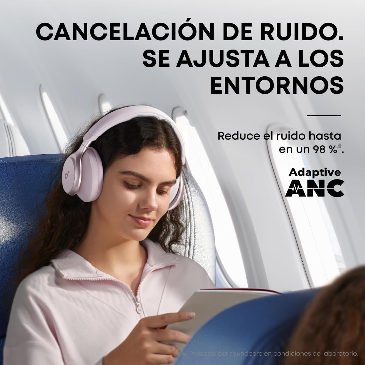 Soundcore de Anker Space One Auriculares Cancelación Ruido Activa Adaptativa, Cascos Inalambricos Bluetooth Reducción de Voz Humana 2X más Fuerte, 40H ANC, Control de App, LDAC Hi-Res Wireless Audio - 3