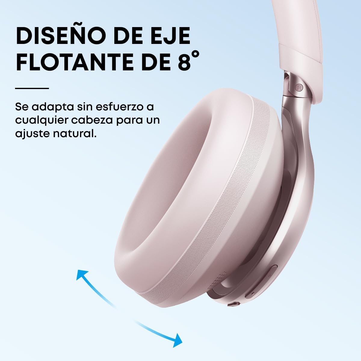 Soundcore de Anker Space One Auriculares Cancelación Ruido Activa Adaptativa, Cascos Inalambricos Bluetooth Reducción de Voz Humana 2X más Fuerte, 40H ANC, Control de App, LDAC Hi-Res Wireless Audio - 6