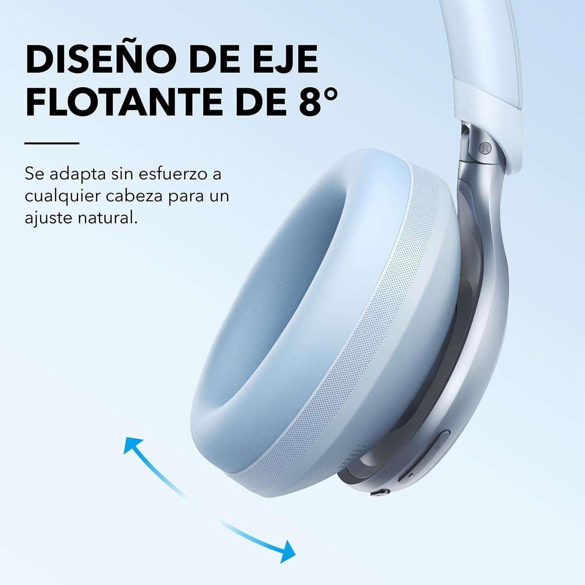 Soundcore de Anker Space One Auriculares Cancelación Ruido Activa Adaptativa, Cascos Inalambricos Bluetooth Reducción de Voz Humana 2X más Fuerte, 40H ANC, Control de App, LDAC Hi-Res Wireless Audio - 6