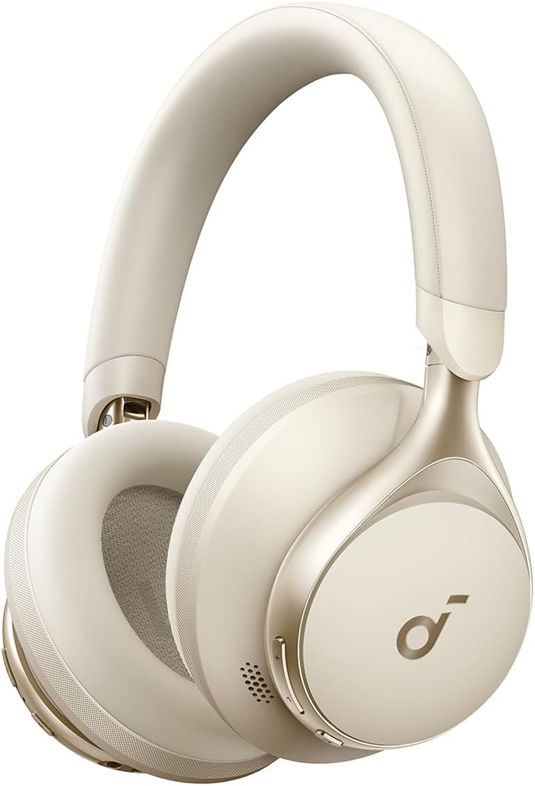 Soundcore de Anker Space One Auriculares Cancelación Ruido Activa Adaptativa, Cascos Inalambricos Bluetooth Reducción de Voz Humana 2X más Fuerte, 40H ANC, Control de App, LDAC Hi-Res Wireless Audio - 1