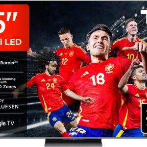 TCL 85Q8C Televisor 85 Pulgadas QD-Mini LED 4K Smart TV, 5000 nits HDR Premium, Bang & Olufsen, ZeroBorder, Google TV, Dolby Vision IQ y Atmos, Game Master