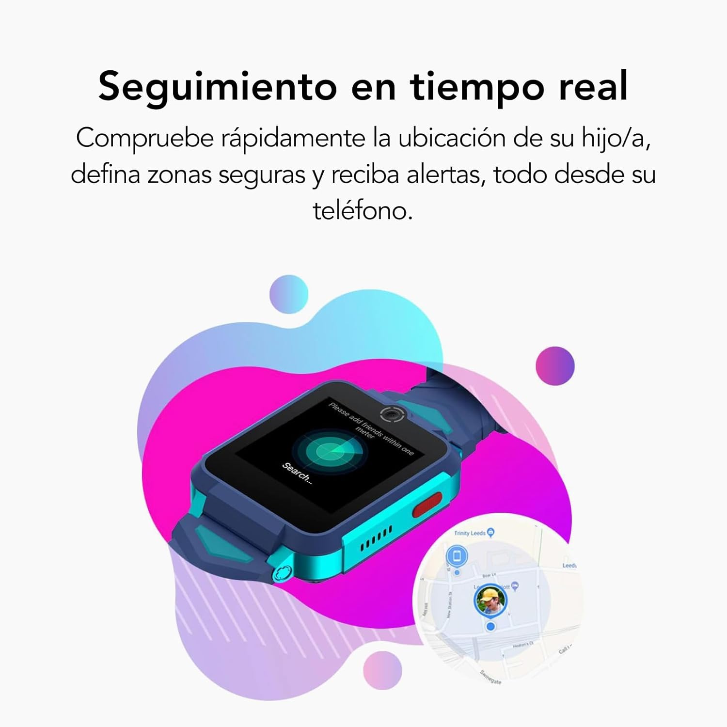 TCL MOVETIME Family Watch 2 Reloj Inteligente Niños - Azul | 4G Videollamadas | GPS en Tiempo Real | Monitor Actividad | Cámara 2MP | Botón SOS | IP65 | Control Parental - 3