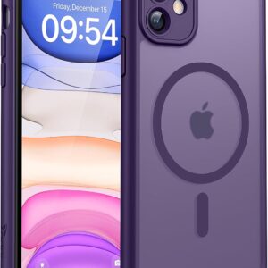 TOCOL Funda para iPhone 11, Funda Magnética para iPhone 11 6,1 Pulgadas [Protección Lente Cámara] [Protección Militar] Translúcida Mate Trasera, Púrpura Medianoche