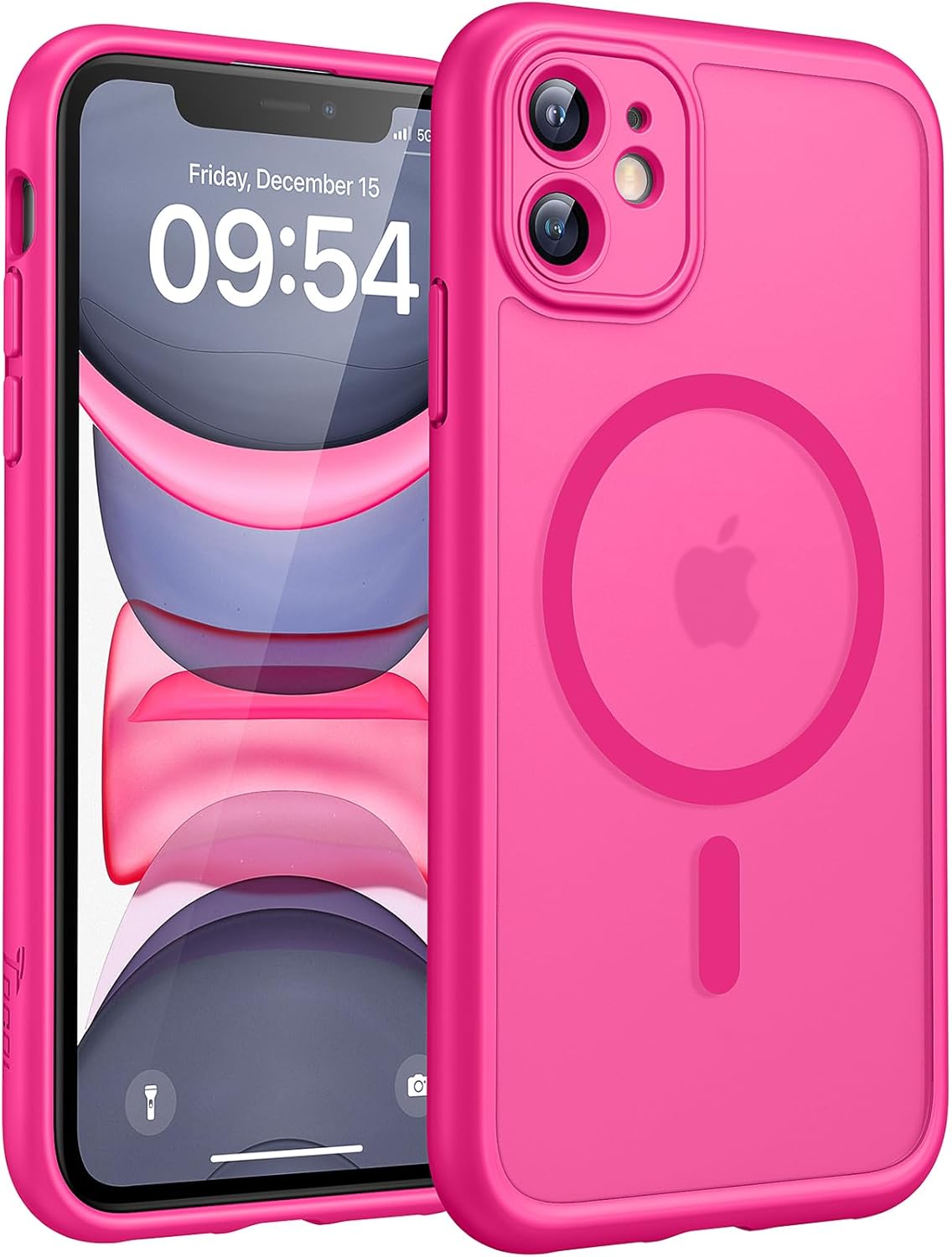 TOCOL Funda para iPhone 11, Funda Magnética para iPhone 11 6,1 Pulgadas [Protección Lente Cámara] [Protección Militar] Translúcida Mate Trasera, Rosado - 1