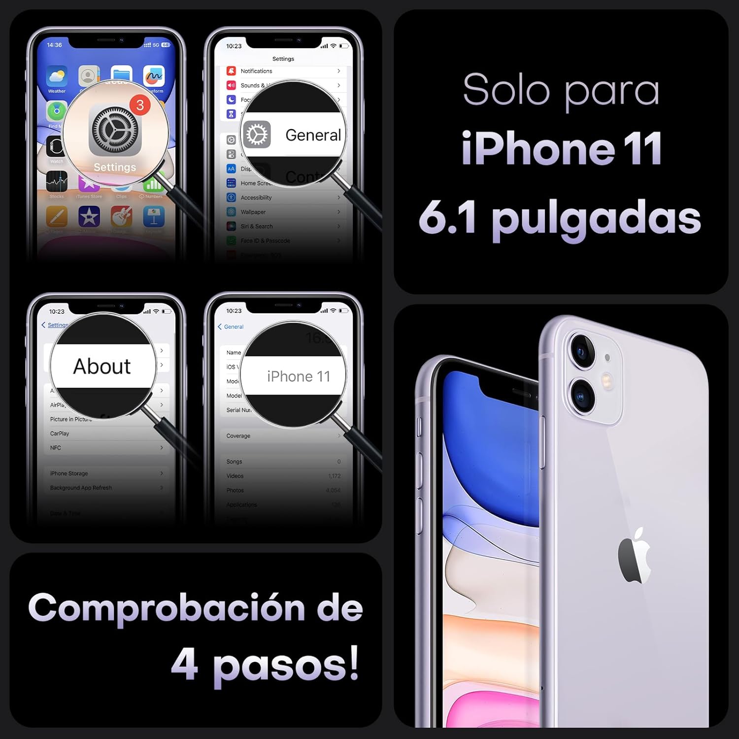 TOCOL Funda para iPhone 11, Funda Magnética para iPhone 11 6,1 Pulgadas [Protección Lente Cámara] [Protección Militar] Translúcida Mate Trasera,Viola Intenso - 2