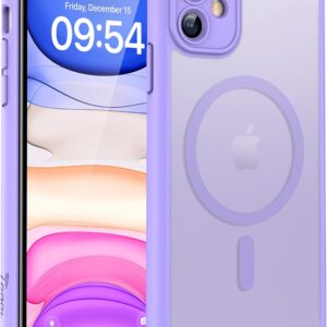TOCOL Funda para iPhone 11, Funda Magnética para iPhone 11 6,1 Pulgadas [Protección Lente Cámara] [Protección Militar] Translúcida Mate Trasera,Viola Intenso