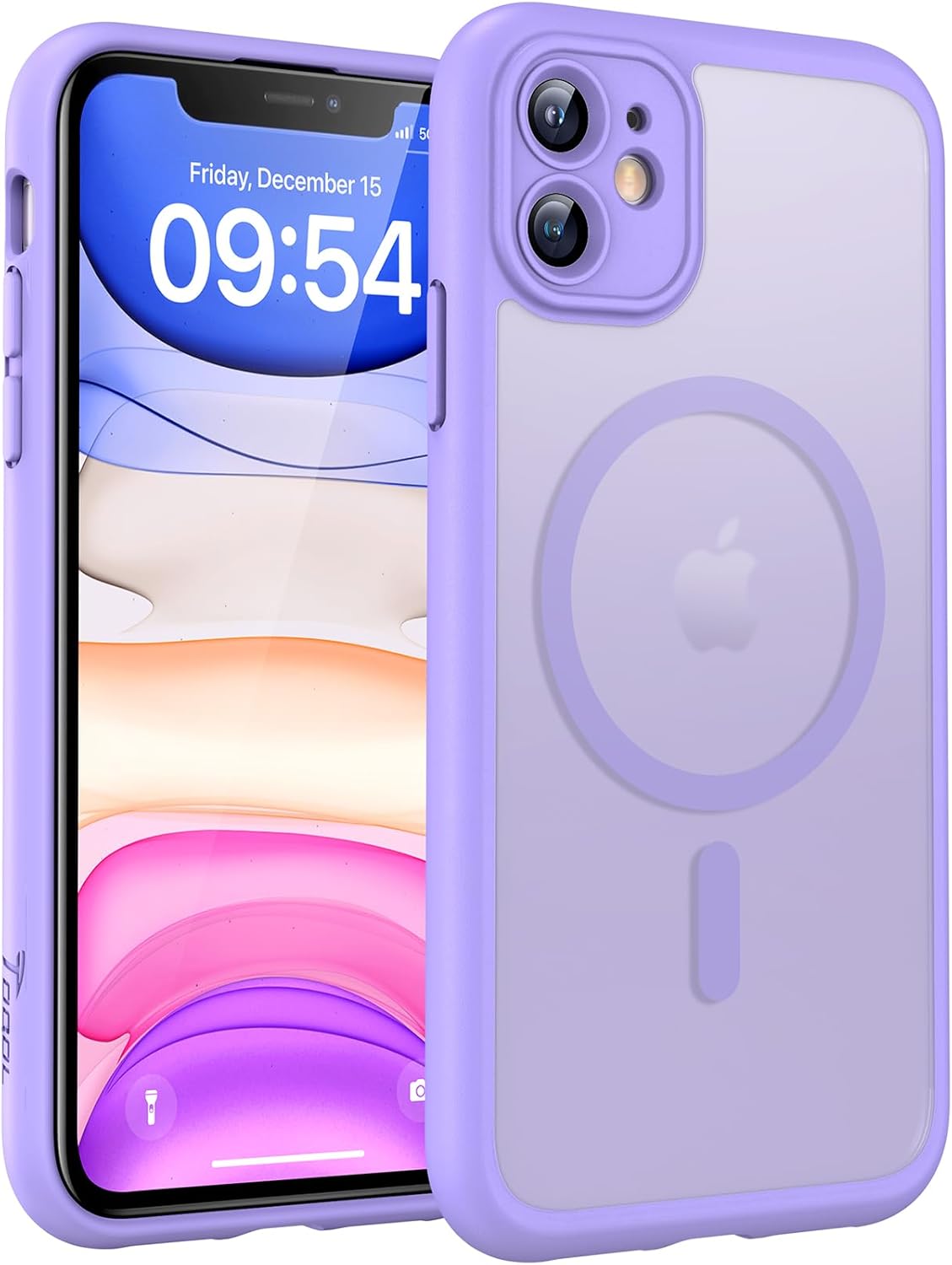 TOCOL Funda para iPhone 11, Funda Magnética para iPhone 11 6,1 Pulgadas [Protección Lente Cámara] [Protección Militar] Translúcida Mate Trasera,Viola Intenso - 1