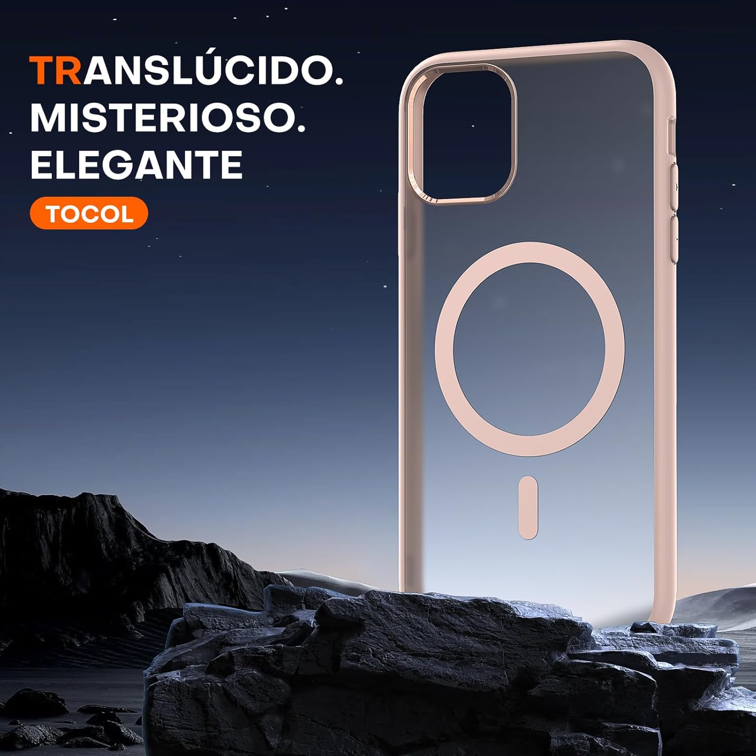 TOCOL Funda para iPhone 11 Pro MAX, Funda Magnética para iPhone 11 Pro MAX 6,5 Pulgadas, Protección Lente Cámara, Protección Militar, Translúcida Mate Trasera, Desierto - 5