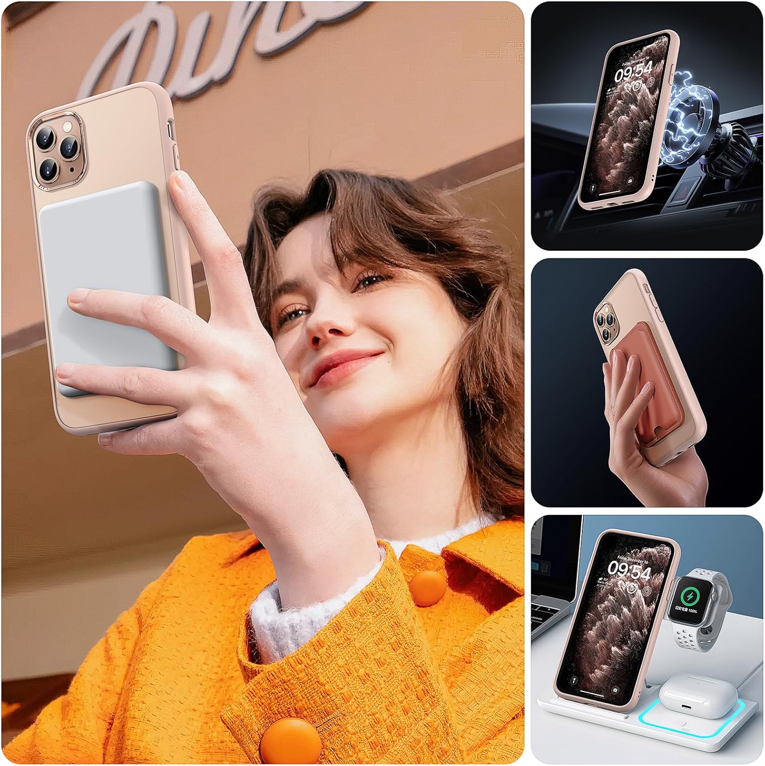 TOCOL Funda para iPhone 11 Pro MAX, Funda Magnética para iPhone 11 Pro MAX 6,5 Pulgadas, Protección Lente Cámara, Protección Militar, Translúcida Mate Trasera, Desierto - 6
