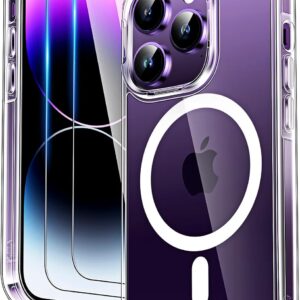 TOCOL Funda para iPhone 13 Pro, Funda Magnética para iPhone 13 Pro 6,1 Pulgadas [Protección Lente Cámara] [Protección Militar], Transparente