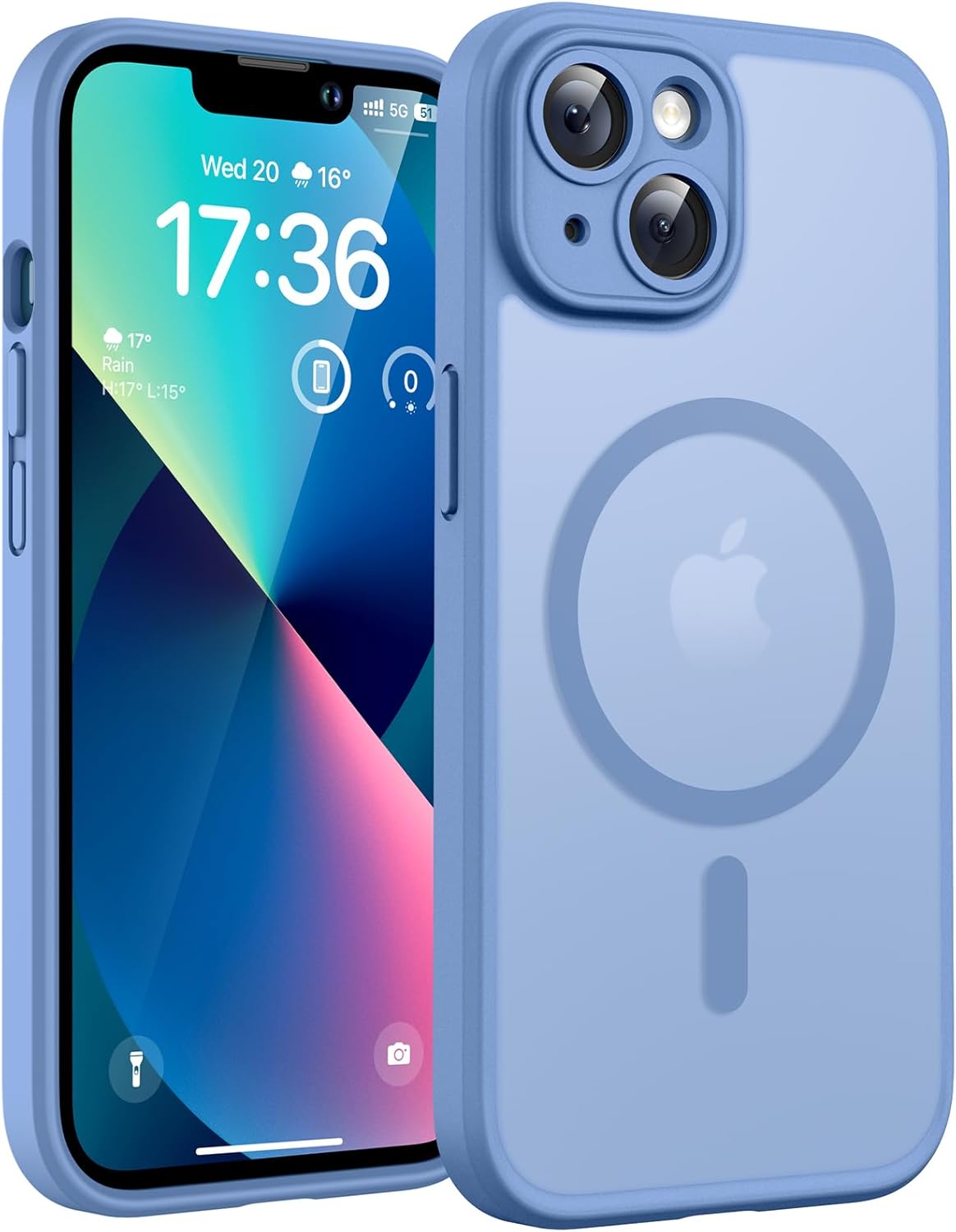 TOCOL Funda para iPhone 13 para MagSafe, protección completa de la cámara, anillo magnético integrado, resistente a los golpes, resistente a los arañazos, translúcido mate, funda para iPhone 13 de 6,1 - 1