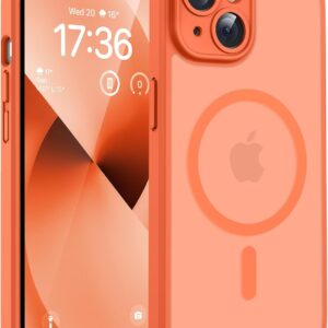 TOCOL Funda para iPhone 13 para MagSafe, protección completa de la cámara, anillo magnético integrado, resistente a los golpes, resistente a los arañazos, translúcido mate para iPhone 13 Case 6,1