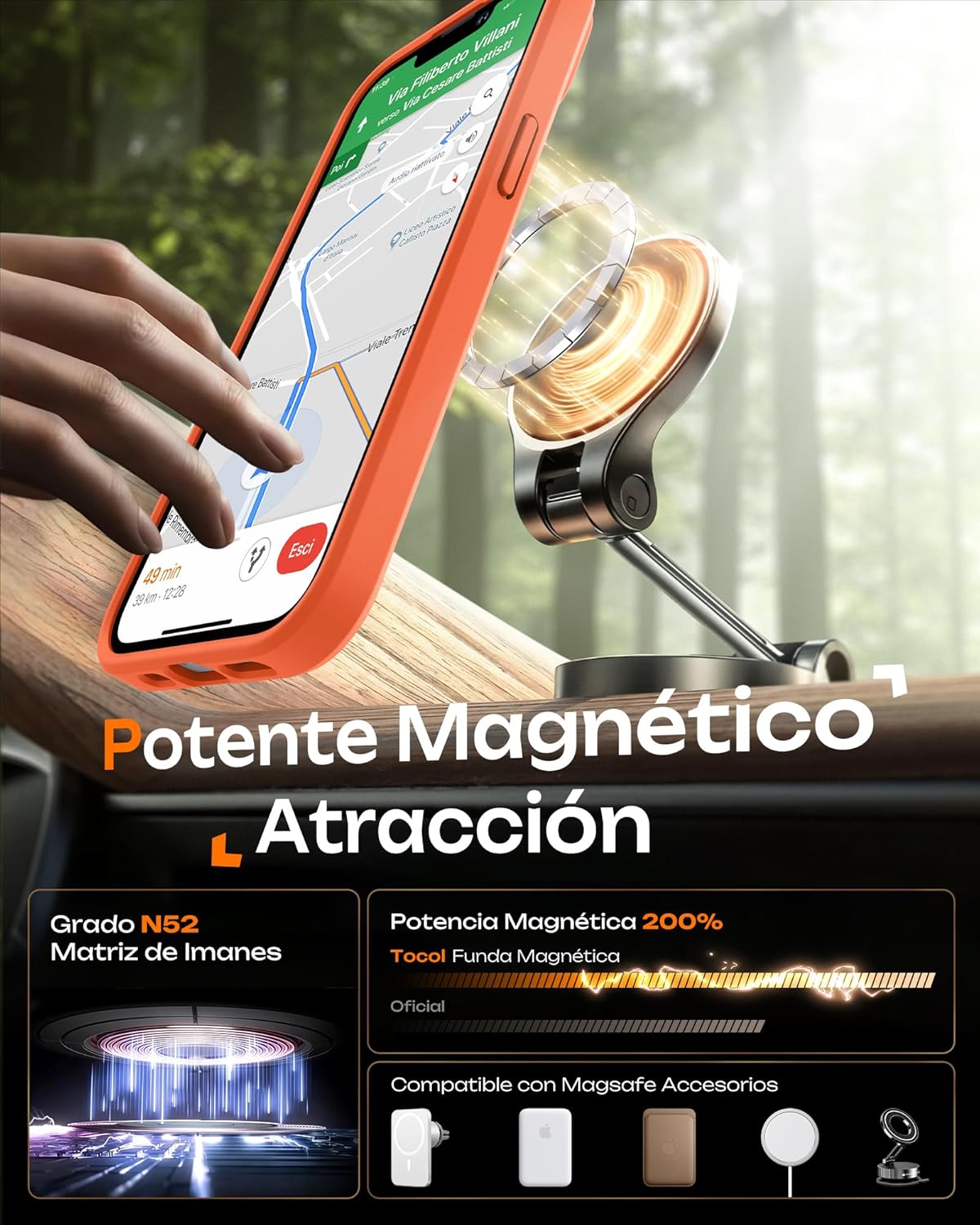 TOCOL Funda para iPhone 13 para MagSafe, protección completa de la cámara, anillo magnético integrado, resistente a los golpes, resistente a los arañazos, translúcido mate para iPhone 13 Case 6,1 - 4