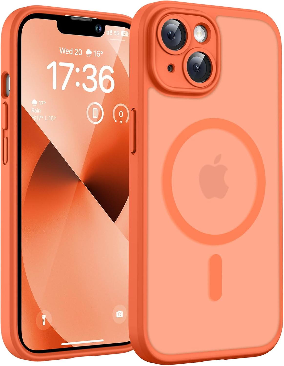 TOCOL Funda para iPhone 13 para MagSafe, protección completa de la cámara, anillo magnético integrado, resistente a los golpes, resistente a los arañazos, translúcido mate para iPhone 13 Case 6,1 - 1