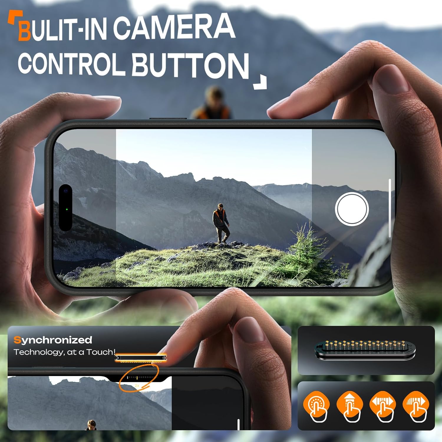 TOCOL Funda para iPhone 17 con Botón de Control de la Cámara, Protección Lente Cámara, Anillo Magnético Integrado, Compatible con Magsafe, Translúcida Mate Trasera, Clave Negro - 3