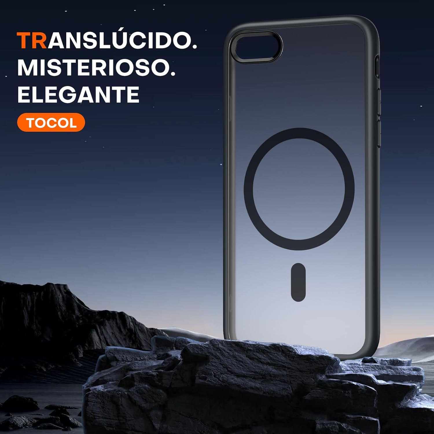TOCOL Funda para iPhone SE 3/2 (2022/2020), iPhone 8/7 4.7 Pulgadas, Funda Magnética,Protección Lente Cámara, Protección Militar,Translúcida Mate Trasera, Titanio Negro - 5