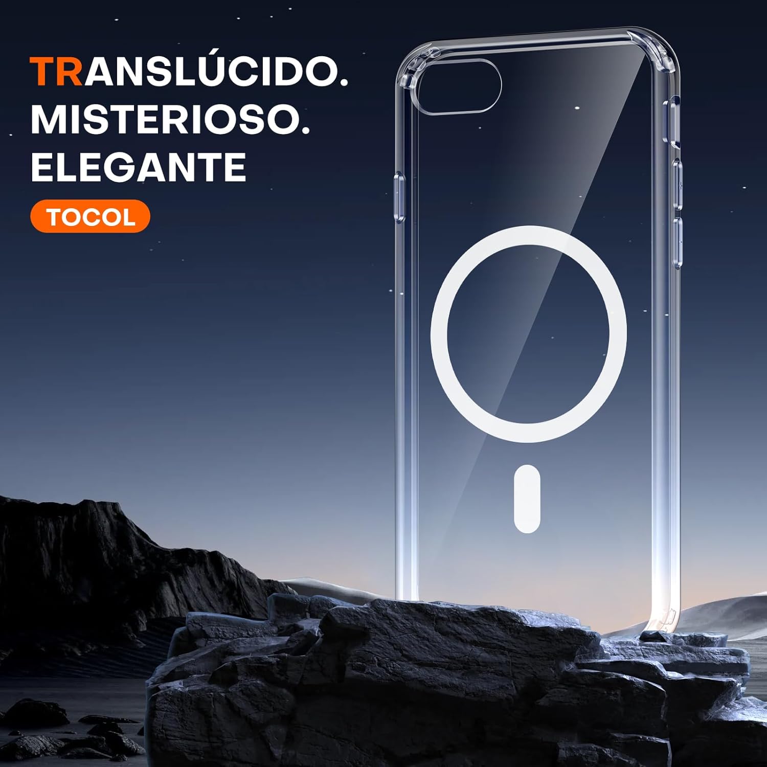 TOCOL Funda para iPhone SE 3/2 (2022/2020), iPhone 8/7 4.7 Pulgadas, Funda Magnética,Protección Lente Cámara, Protección Militar,Translúcida Mate Trasera, Transparente - 5