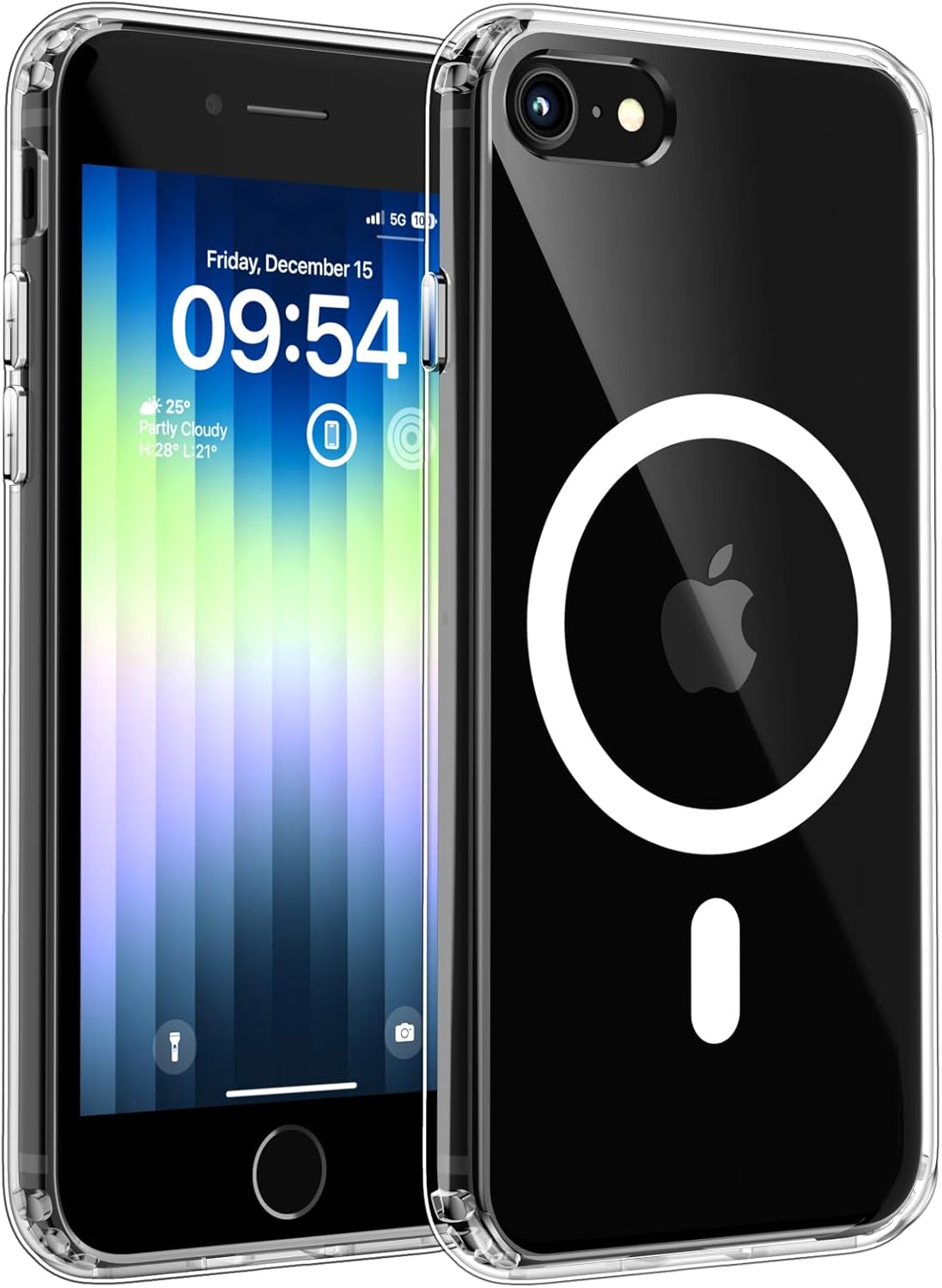 TOCOL Funda para iPhone SE 3/2 (2022/2020), iPhone 8/7 4.7 Pulgadas, Funda Magnética,Protección Lente Cámara, Protección Militar,Translúcida Mate Trasera, Transparente - 1