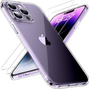 TOCOL Transparente Funda para iPhone 14 Pro Pro, [Compatible con MagSafe] [Nunca Amarilla] [Probado por Caídas de Grado Militar] HD Protectora Carcasa Anti-Choque Delgada 6,1 Pulgadas - Transparente