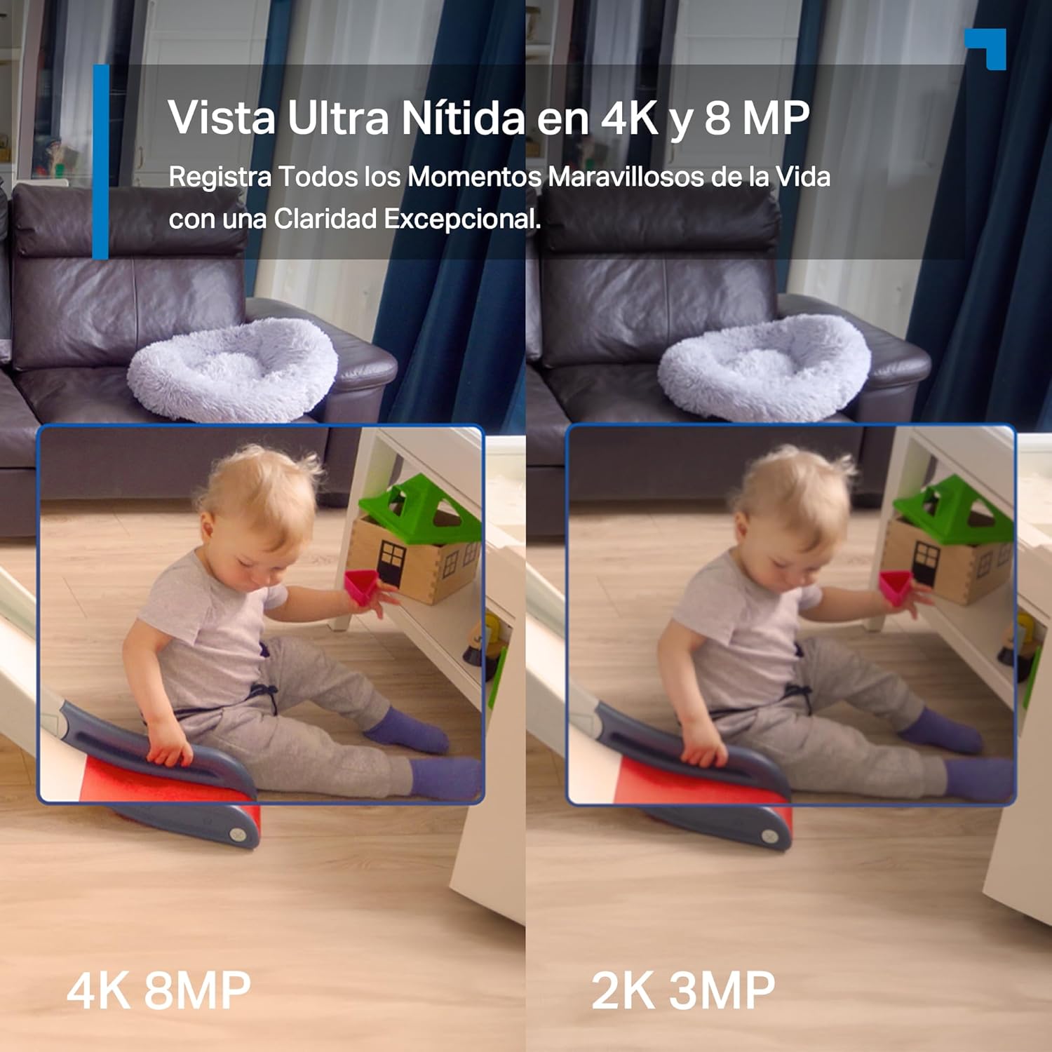 Tapo C260 - Cámara de vigilancia WiFi Interior, Seguridad doméstica, 4K 8MP 360°, detección AI, grabación Local/Nube, privacidad física, Zoom 18x, Seguimiento, Audio bidireccional, microSD - 5