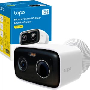Tapo C400 - Cámara WiFi Externa FHD inalámbrica, batería de 5200 mAh hasta 180 días, cámara de vigilancia, visión Nocturna a Color, detección de Personas, Alarma Sonora y Luminosa, IP65