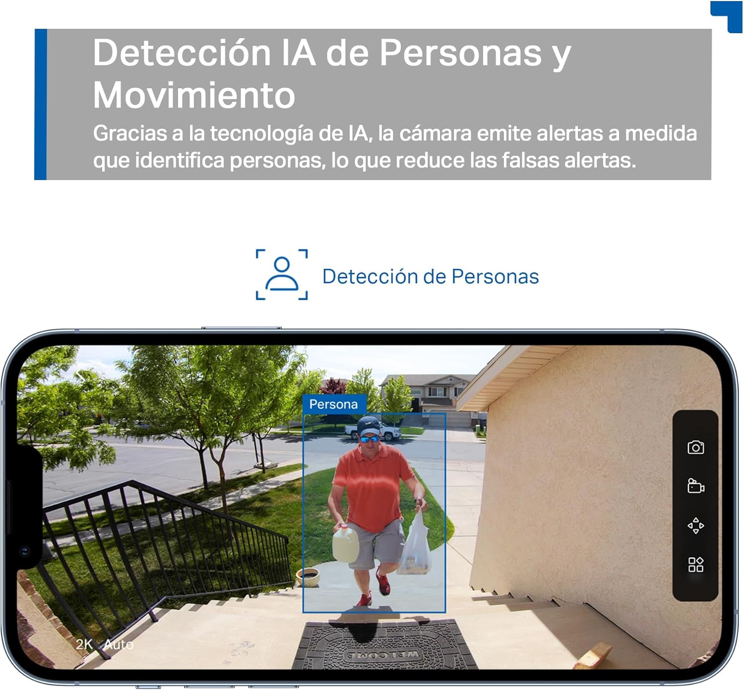 Tapo C400 - Cámara WiFi Externa FHD inalámbrica, batería de 5200 mAh hasta 180 días, cámara de vigilancia, visión Nocturna a Color, detección de Personas, Alarma Sonora y Luminosa, IP65 - 6