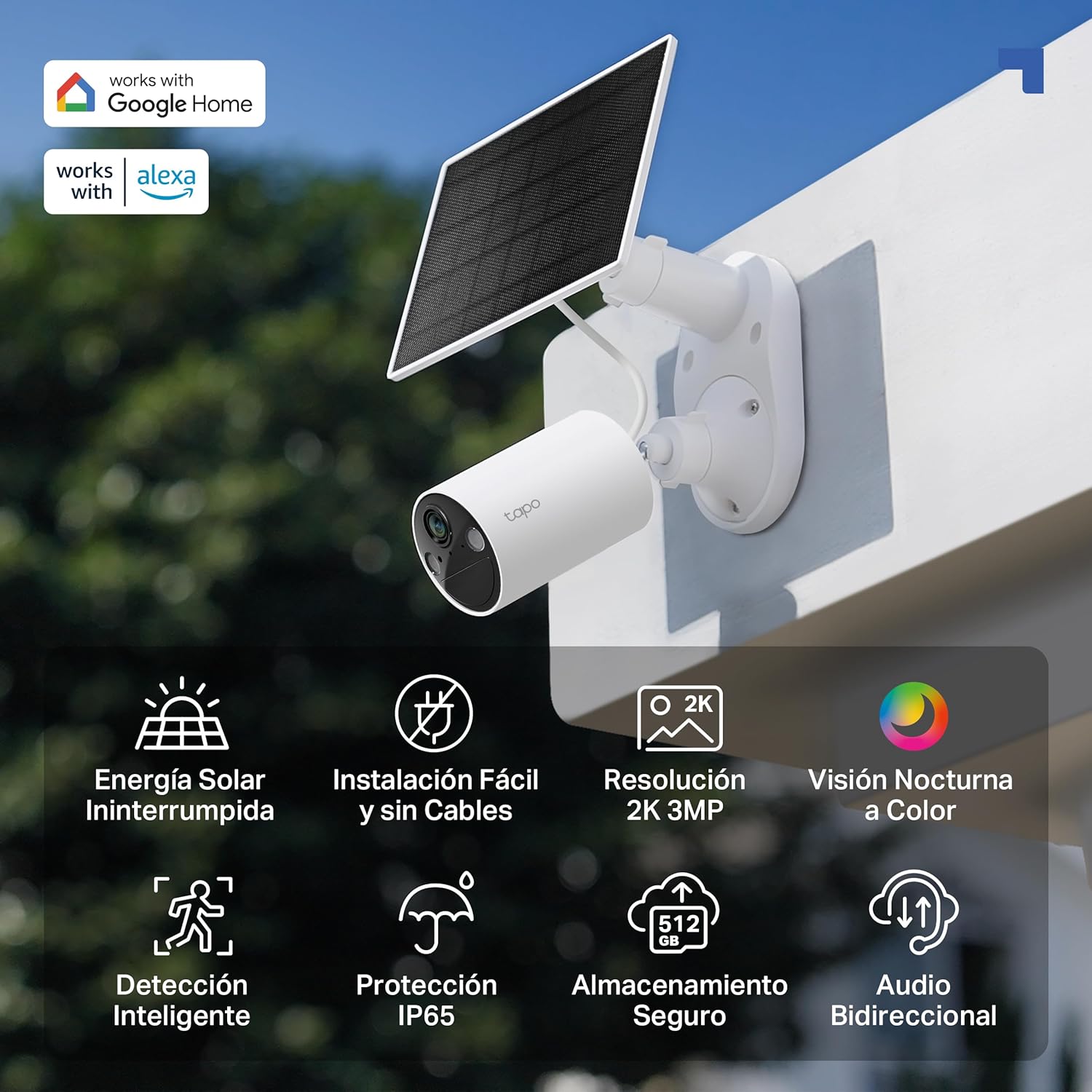 Tapo C410 Kit - Cámara de vigilancia Solar con batería Exterior, Detección de Personas por IA, 2K 3 MP, visión Nocturna de Color, Memoria microSD, batería no extraíble de 6400mAh, Audio bidireccional - 2