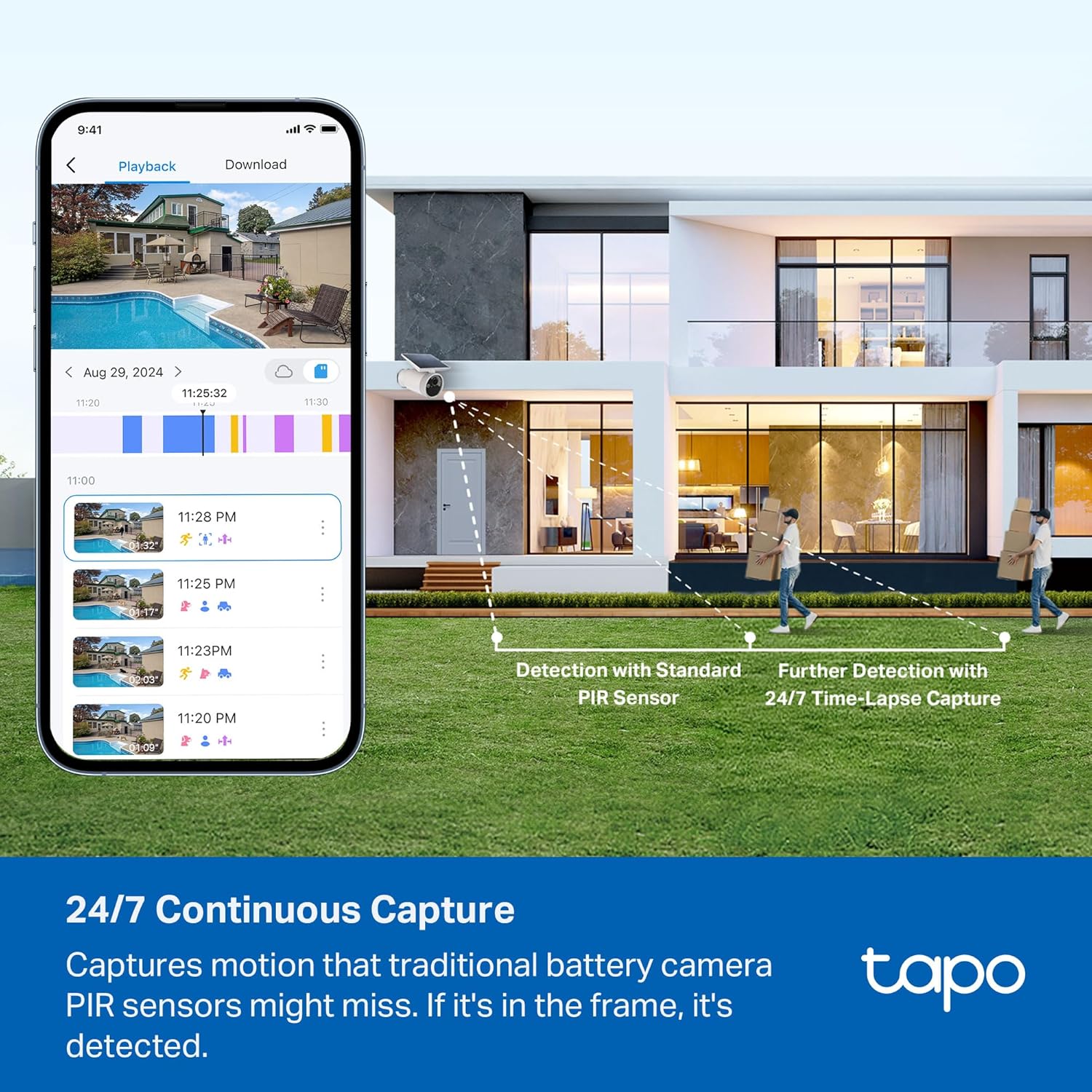 Tapo C465 - Cámara de Seguridad Exterior 4K con Panel Solar Integrado, Batería Recargable, IA de Detección Personas/Mascotas/Vehículos, Wi-Fi Doble Banda, IP65, Compatible Alexa/Google - 5