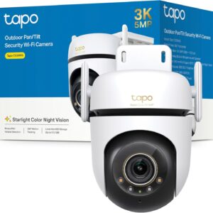 Tapo C530WS - Cámara Seguridad Exterior 360° 3K 5MP, Visión Nocturna Color, Resistencia IP66, Alarma Sonora/Luz, Detección AI, Almacenamiento Nube/SD 512GB, Audio Bidireccional