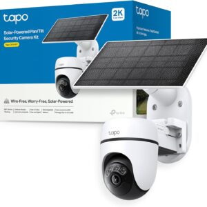 Tapo C610 Kit – Cámara de Vigilancia 360º con Panel Solar y Batería, 2K 3MP, Detección IA Gratuita, Batería 6700 mAh, Seguimiento de Movimiento, Visión Nocturna a Color