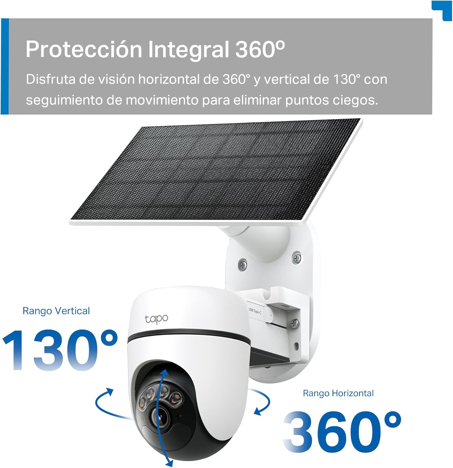 Tapo C610 Kit – Cámara de Vigilancia 360º con Panel Solar y Batería, 2K 3MP, Detección IA Gratuita, Batería 6700 mAh, Seguimiento de Movimiento, Visión Nocturna a Color - 5