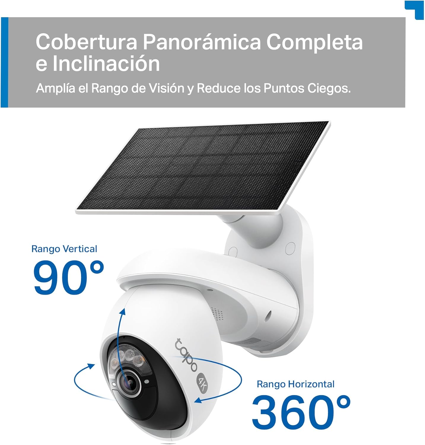 Tapo C660 Kit – Cámara de Seguridad WiFi 4K 8 MP con Panel Solar, Visión de 360°, Zoom Digital x18, Visión Nocturna en Color, Batería de 10000 mAh, Detección IA Gratuita, IP65 - 4