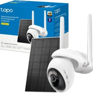 Tapo C665G Kit - 4K Cámara de Seguridad Exterior con Panel Solar, 4G LTE y WiFi, visión Nocturna a Color, detección IA, Seguimiento 360°, batería Recargable, IP65