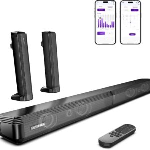 ULTIMEA 2.2ch Barra de Sonido para TV, 2 en 1 Soundbar Divisible con VoiceMX y BassMX, Bluetooth 5.3, 6 Modos de Ecualización, Graves Ajustables, Conexión ARC/Óptico/Aux, Apollo S40 Pro