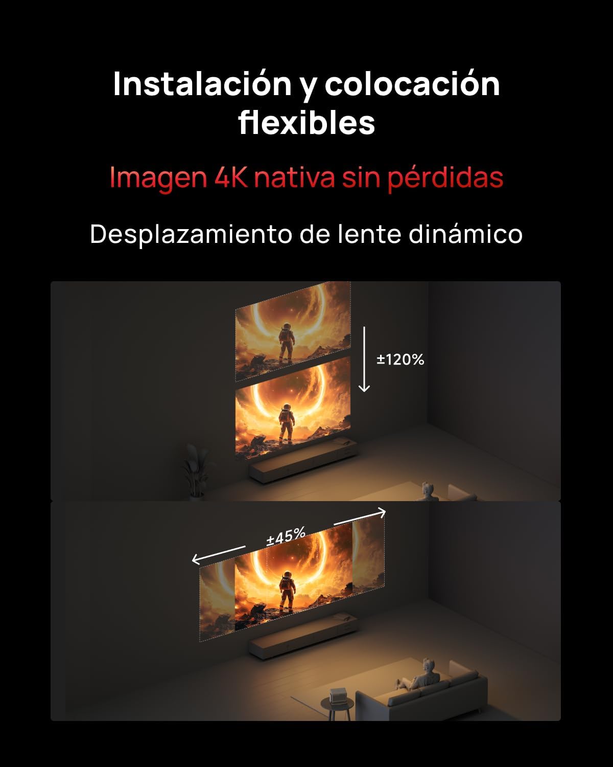 XGIMI Horizon 20 Pro Proyector Láser Triple RGB 4K, 4100 Lúmenes ISO, Google TV con Netflix Oficial, Zoom Óptico & Lens Shift, IMAX Enhanced, Dolby Vision, Contraste 20.000:1, Pantalla 300" - 4