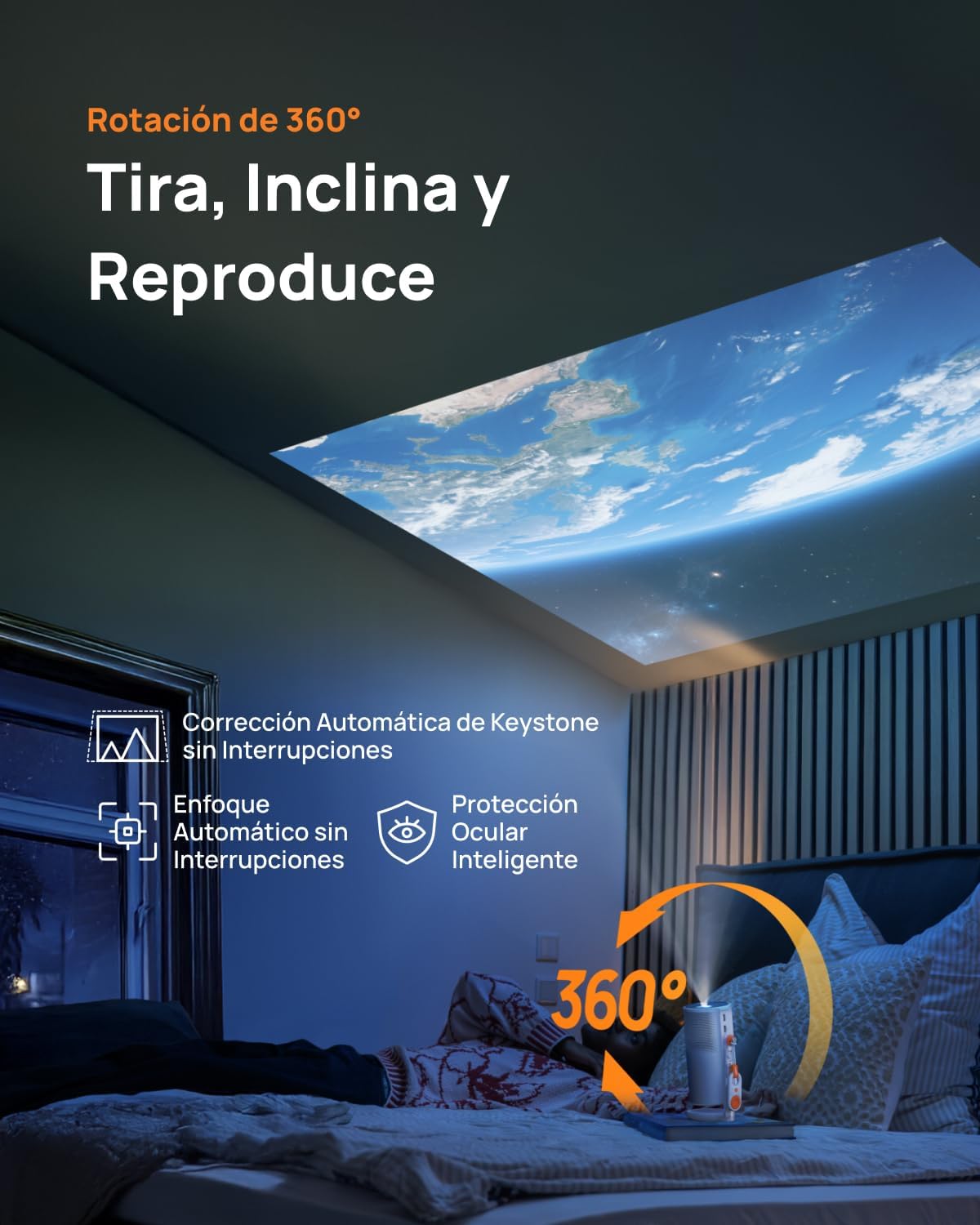 XGIMI MoGo 4 Laser Proyector Kit para Exteriores, Incluye 4 Filtros, Soporte PowerBase con Batería, Pantalla de 70", Funda de Transporte, 550 Lúmenes ISO, Autonomía 5h, Google TV con Netflix Oficial - 3