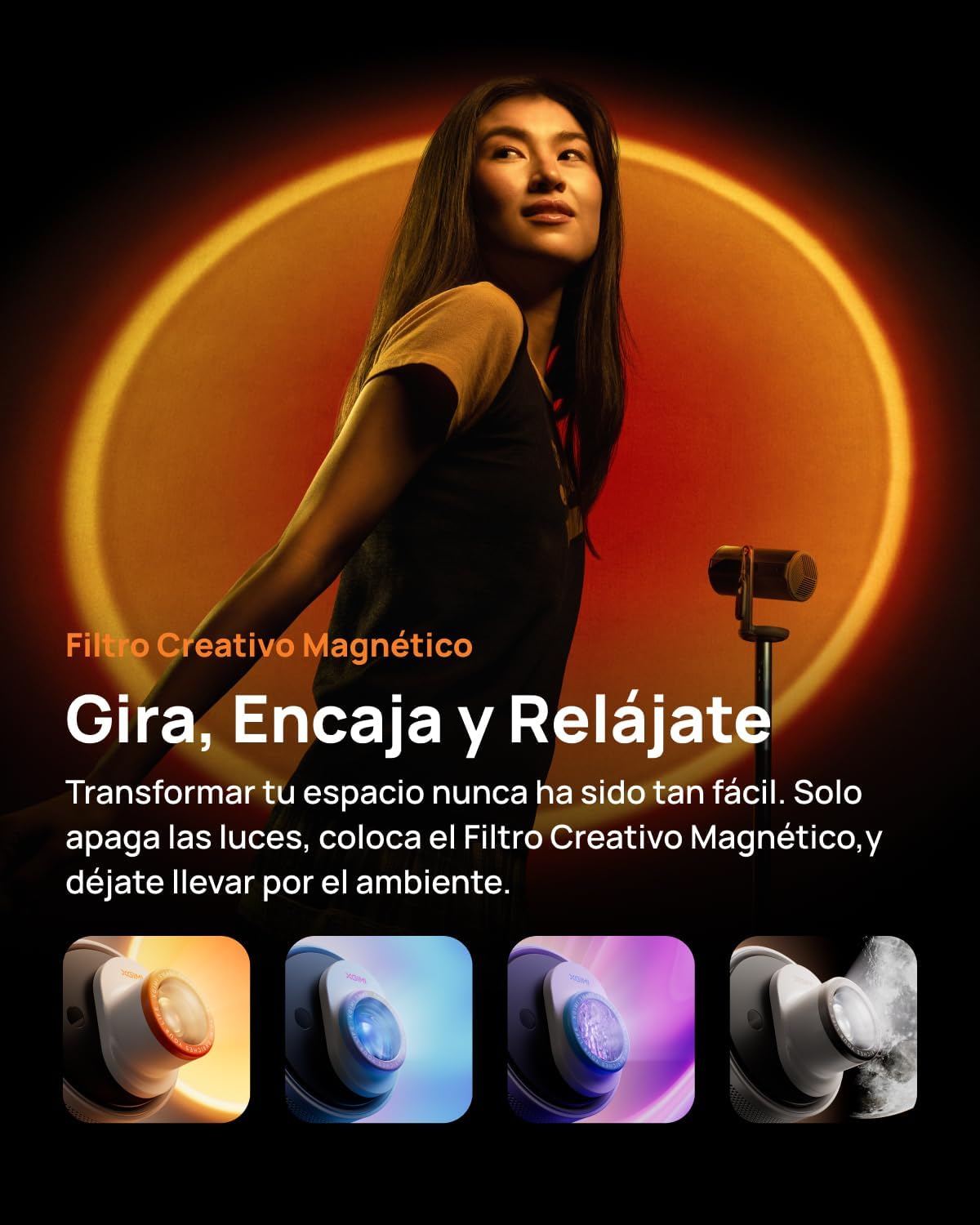 XGIMI MoGo 4 Laser Proyector Kit para Exteriores, Incluye 4 Filtros, Soporte PowerBase con Batería, Pantalla de 70", Funda de Transporte, 550 Lúmenes ISO, Autonomía 5h, Google TV con Netflix Oficial - 6